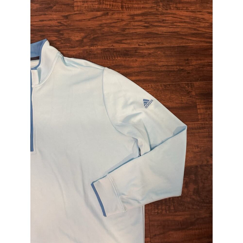 Adidas Mens Golf Lt Wght Qtr Zip Bliss Blue Sz 2XL NWT HM5446 - Picture 2 of 7